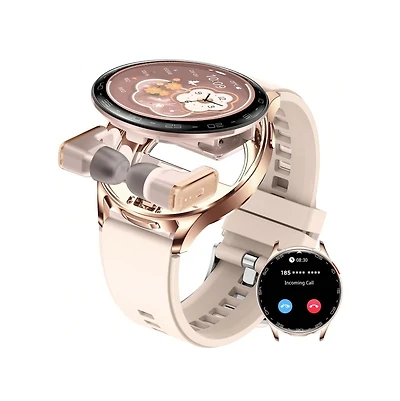 Ruxing Smart Smart Watches For Women With Earbuds (Call Receive/Music Playback) IP67 100+ Sports Modes Health Monitor Message Notification Weather For