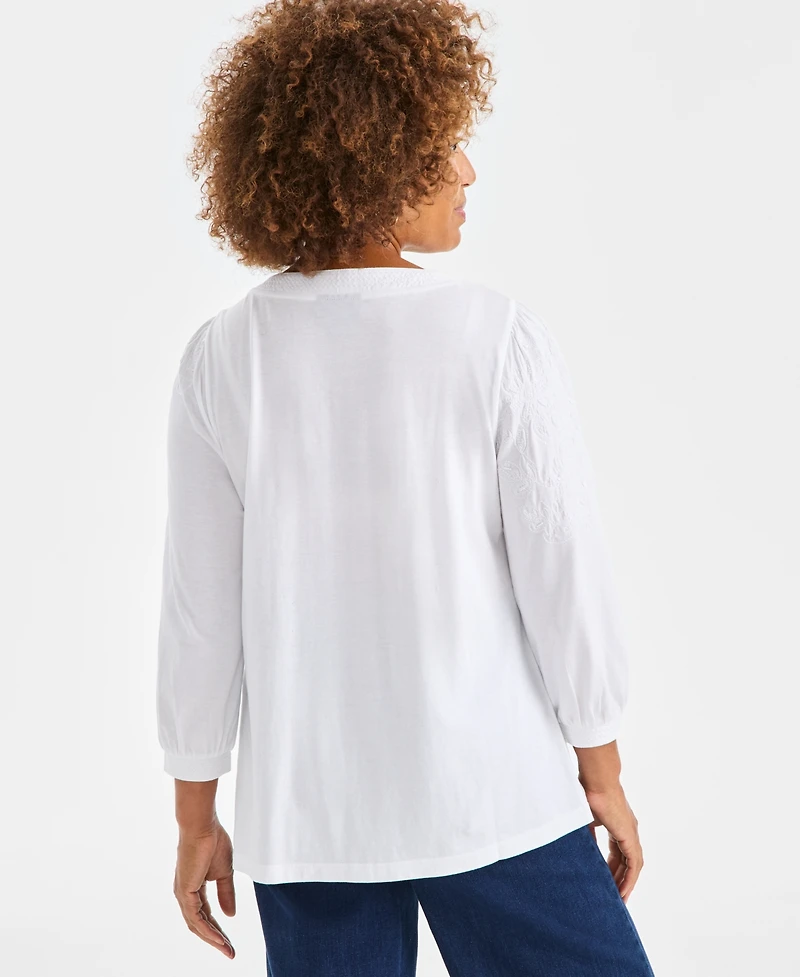 Style & Co Petite Crewneck Sequin Detail Sweatshirt, Macy's Exclusive