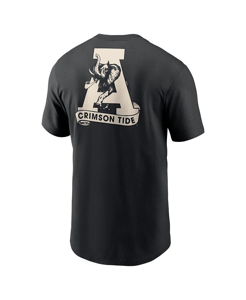 Nike Men's Black Alabama Crimson Tide Fashion 2-Hit T-Shirt