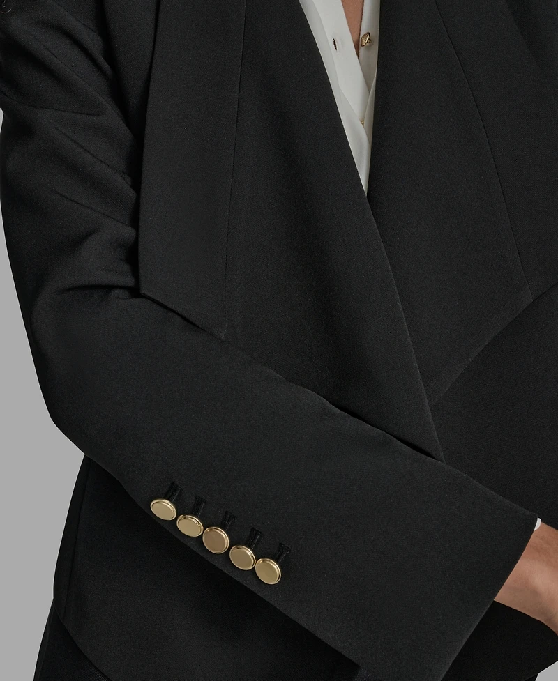 Bcbg Women's Padded Shoulder Open Front Jacket