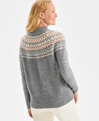 Style & Co Women's Mock-Neck Fair Isle Sweater, Macy's Exclusive