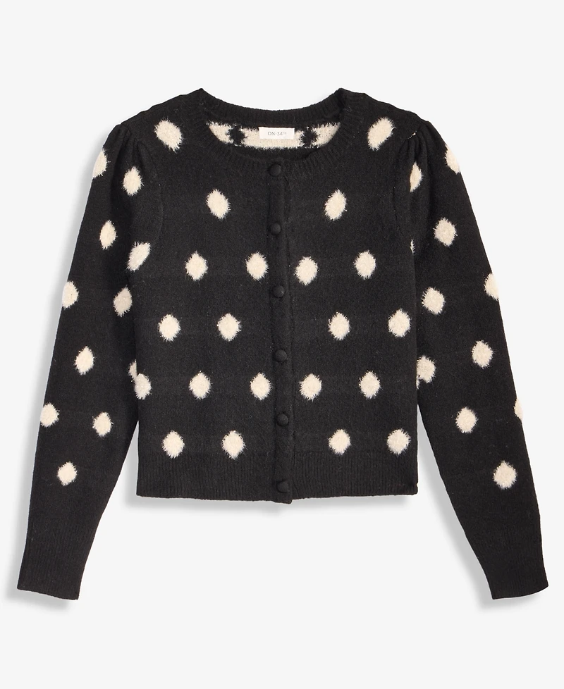 On 34th Women's Long-Sleeve Eyelash Dot Cardigan Sweater, Macy's Exclusive