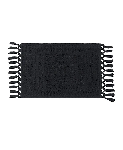 French Connection Nellore Fringe Cotton 17" x 28" Bath Rug
