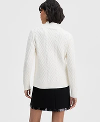 On 34th Women's Mock-Neck Cable-Knit Pullover Sweater, Created for Macy's