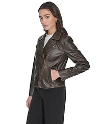 Levi's Women's Faux-Leather Asymmetric-Zip Moto Jacket
