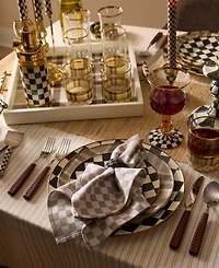 MacKenzie-Childs Tartan Mocha Highball Glass, Set of 4