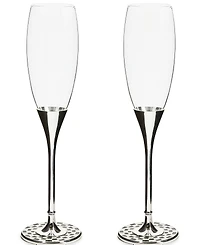 MacKenzie-Childs Celebrate Courtly Toasting Flutes, Set of 2