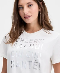 On 34th Women's Knit Short-Sleeve Cheers Graphic T-Shirt, Macy's Exclusive