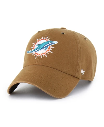 '47 Brand x Carhartt Men's Brown Miami Dolphins Clean Up Adjustable Hat