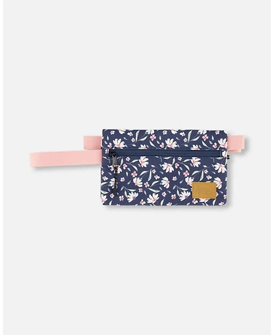 Deux par Deux Girl Double Pencil Case Navy Flower Print - Toddler|Child