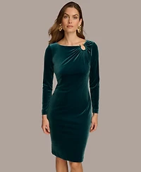 Donna Karan New York Women's Boat Neck Midi Dress