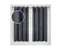 Superior Noor Chenille Semi-Blackout Machine Washable Curtains, Set of 2 Panels