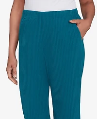 Alfred Dunner Petite Lake Champlain Ribbed Knit Ankle Pants