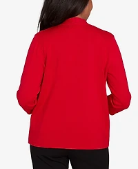 Alfred Dunner Petite Jet Setter Geometric Inner Two One Sweater