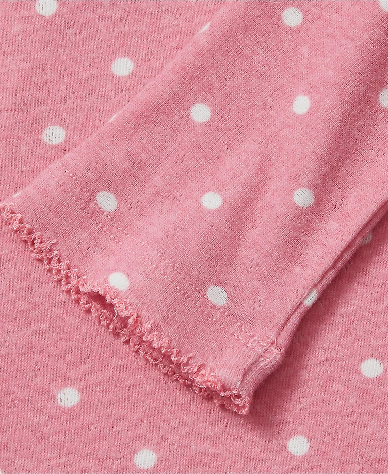Lands' End Girls Long Sleeve Pointelle Knit Shirt