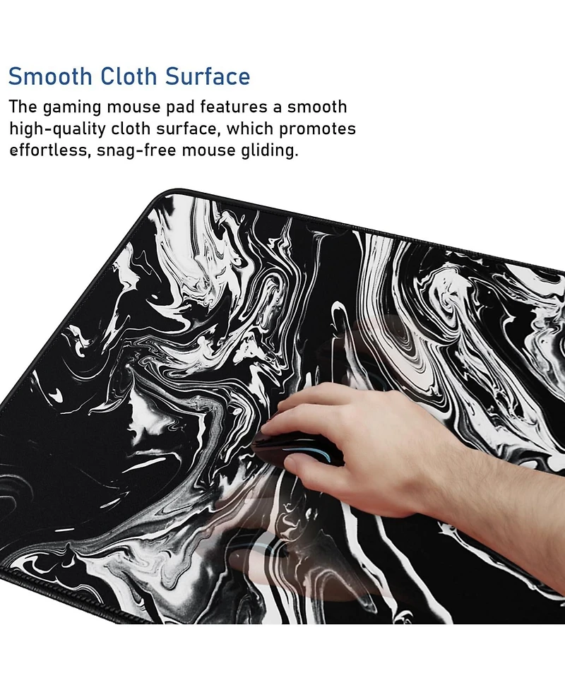 memzuoix Large Extended Gaming Mouse Pad with Stitched Edges, (31.5X15.7In) Durable Non-Slip Natural Rubber Base, Waterproof Mat for Gamer/Desktop/Off