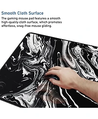 memzuoix Large Extended Gaming Mouse Pad with Stitched Edges, (31.5X15.7In) Durable Non-Slip Natural Rubber Base, Waterproof Mat for Gamer/Desktop/Off