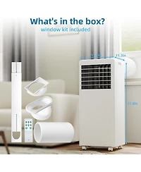 Gaomon 8,000 Btu Portable Air Conditioner - Freestanding, Low Noise, Remote Control, 24H Timer, Ideal for Bedroom, Dorms & Indoor Rooms