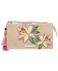 Tommy Bahama Zip Top Embroidered Floral Clutch