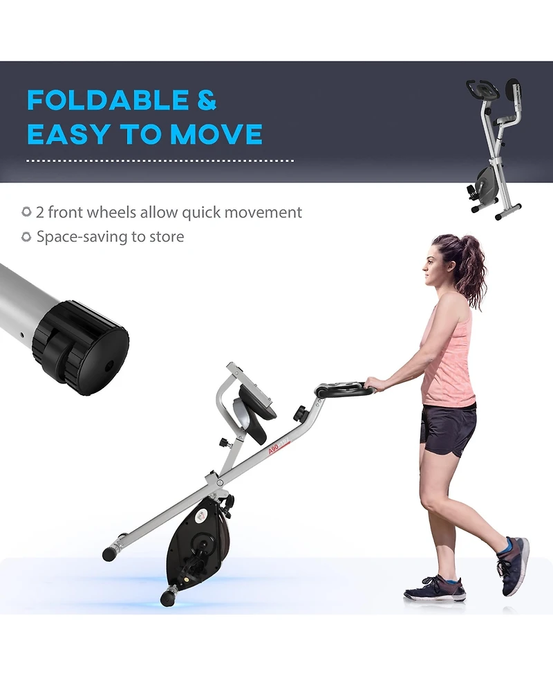 Soozier Foldable Upright Training X-Bike with Magnetic Resisce