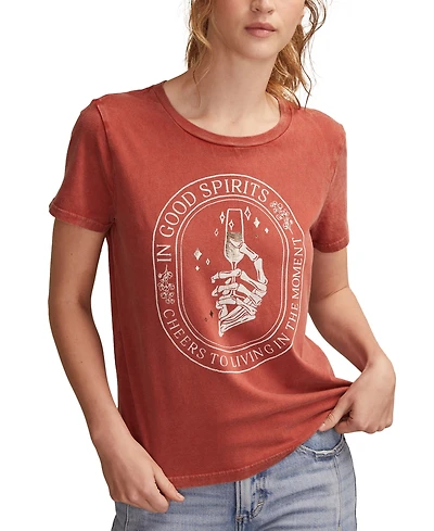Lucky Brand Women's Good Spirits Classic Crewneck Top