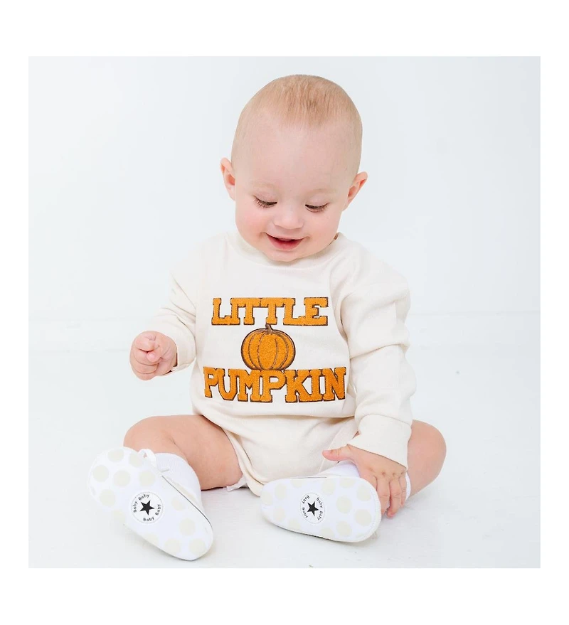Sweet Wink Baby Girl and Boy Little Pumpkin Patch Long Sleeve Romper