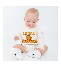 Sweet Wink Baby Girl and Boy Little Pumpkin Patch Long Sleeve Romper