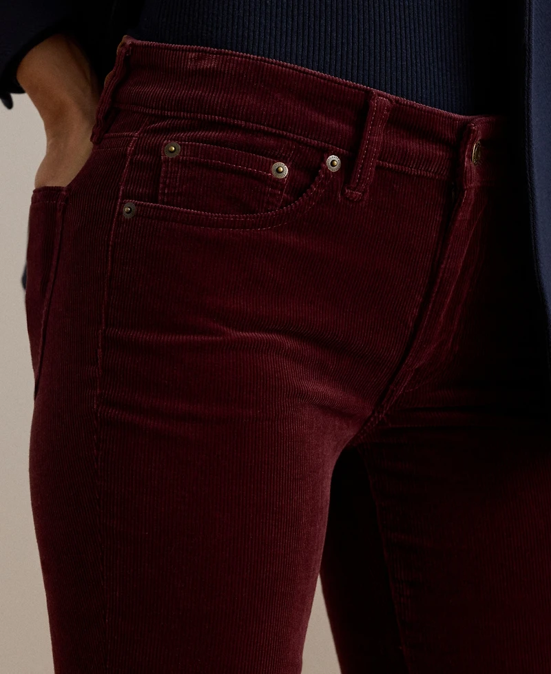 Lauren Ralph Stretch Corduroy Mid-Rise Straight Pants