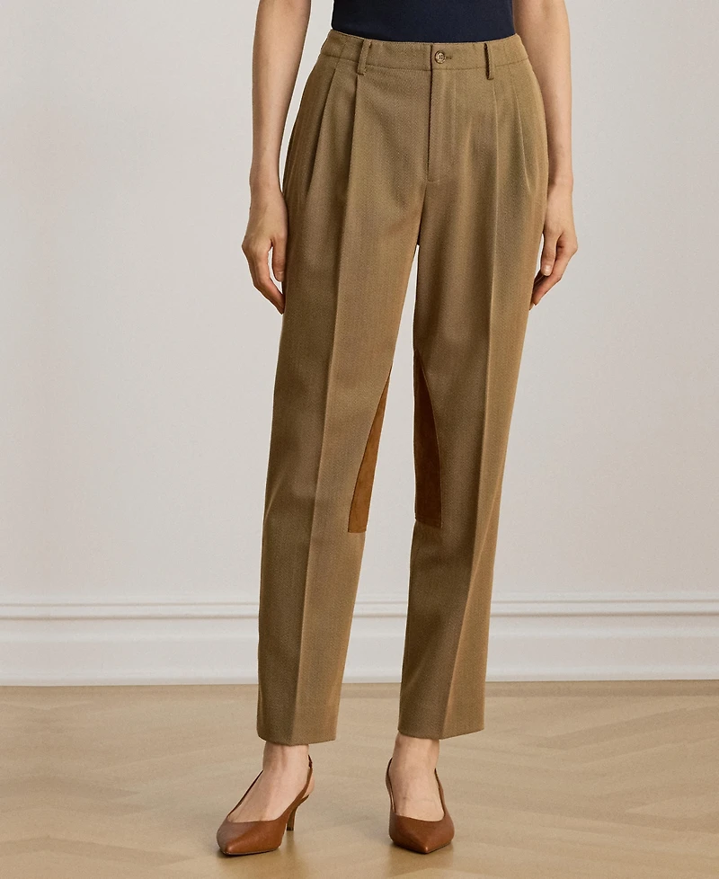 Lauren Ralph Women's Pleat Detail Cropped Pants