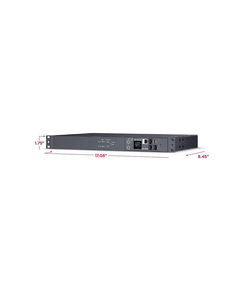 CyberPower PDU44001 10-Outlet 1U Rackmount Switched Ats Power Distribution Unit