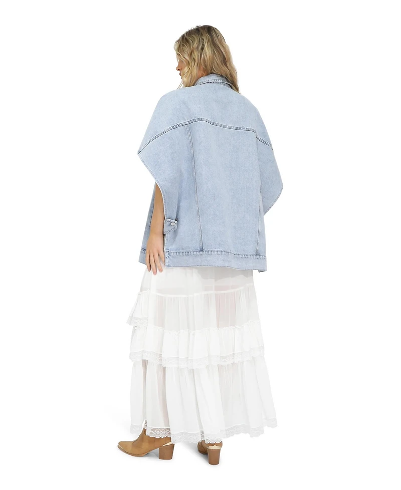 Belle & Bloom Women's California Soul Oversized Denim Vest