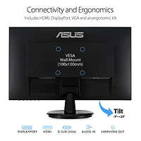 Asus VA24DQ 23.8" 16:9 Full Hd Ips Eye Care Monitor with Adaptive-Sync/FreeSync, Built-In Speakers