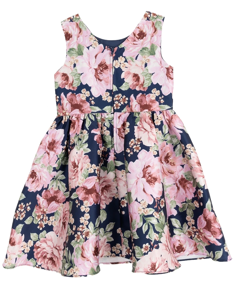 Rare Editions Toddler and Little Girls Mikado Printed Fit Flare Dress
