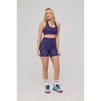 Oosc Women's Infinite High Waisted Shorts - Purple Leopard