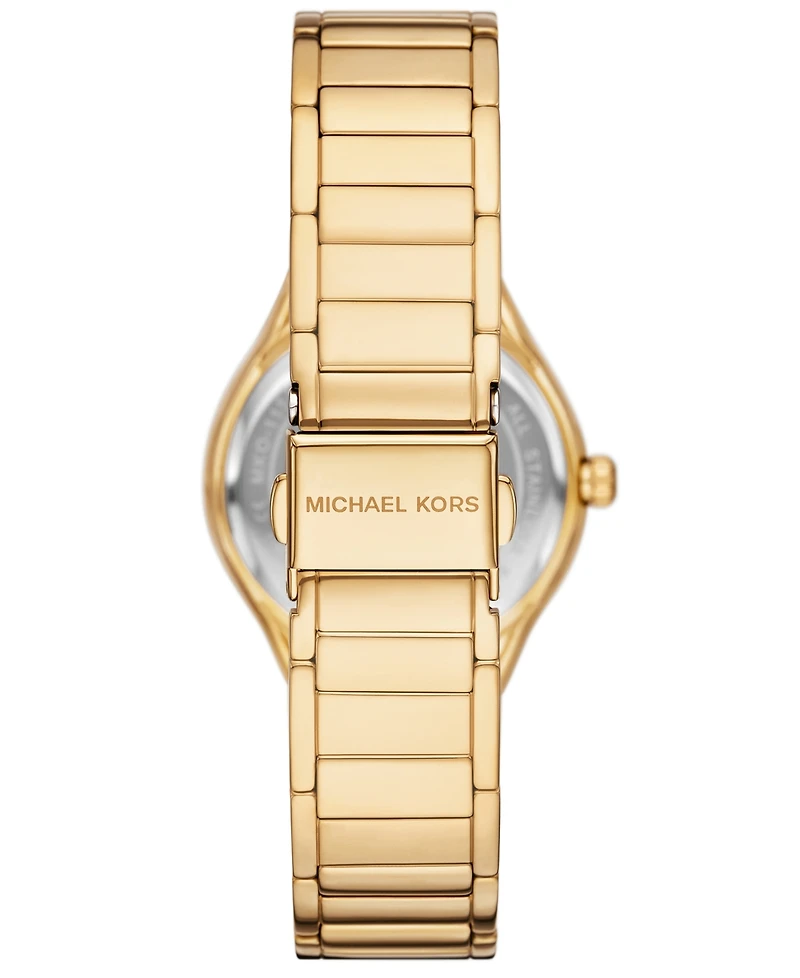 Michael Kors Women's Sylvia Three-Hand Gold-Tone Stainless Steel Watch, 33mm