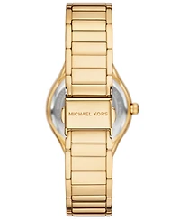 Michael Kors Women's Sylvia Three-Hand Gold-Tone Stainless Steel Watch, 33mm