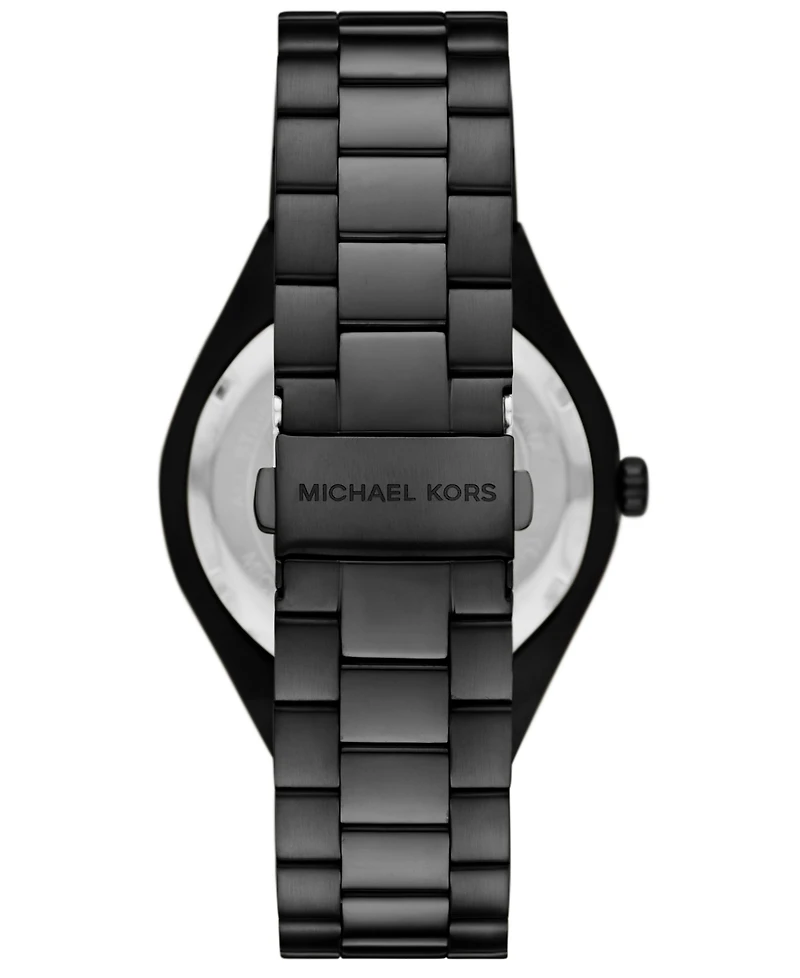 Michael Kors Men's Lennox Three-Hand Black Ip Stainless Steel Watch, 43mm