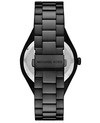 Michael Kors Men's Lennox Three-Hand Black Ip Stainless Steel Watch, 43mm