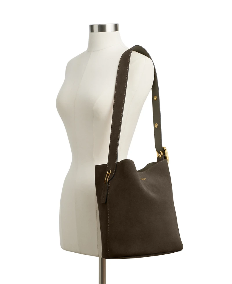 Coach Bleecker Medium Suede Bucket Bag