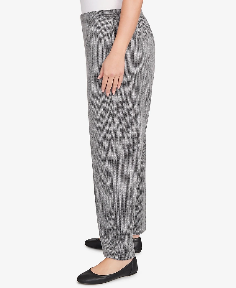 Alfred Dunner Plus Jet Setter Herringbone Knit Short Length Pants