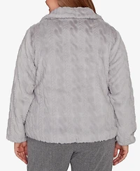 Alfred Dunner Plus Jet Setter Sculpted Zip Up Jacket