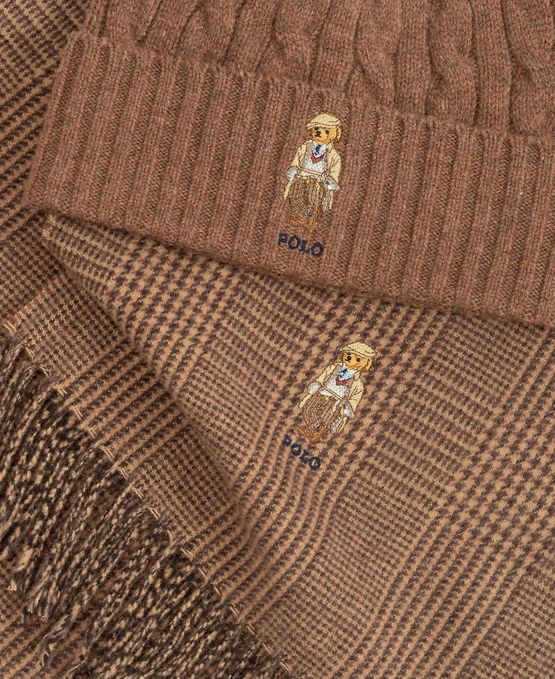 Polo Ralph Lauren Men's 2-Piece Charles Bear Hat & Scarf Gift Set
