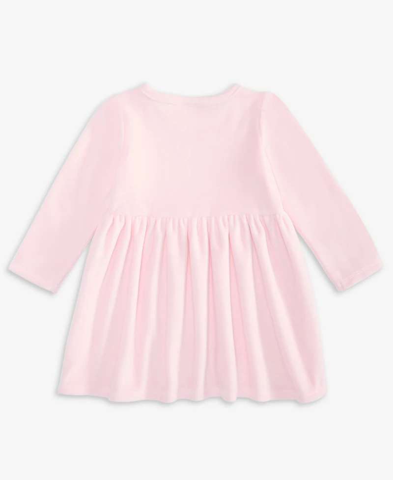 First Impressions Baby Girls Glitter Floral Heart Long-Sleeve Velour Dress, Macy's Exclusive