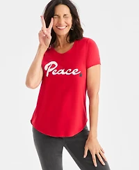 Style & Co Women's Peace Graphic T-Shirt, Macy's Exclusive