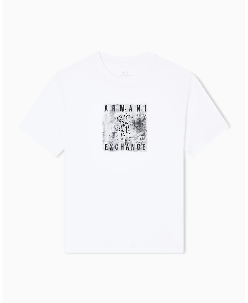 A|X Armani Exchange Men's Grid Box Splatter Graphic T-Shirt