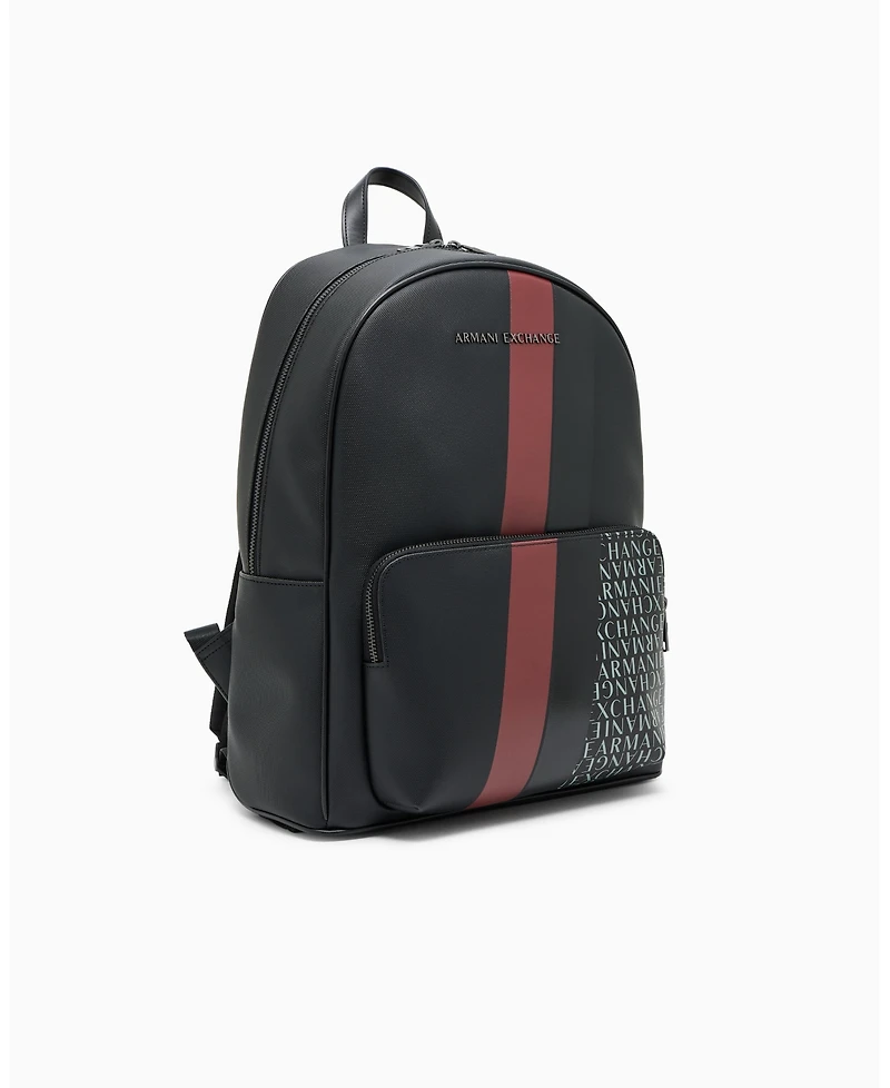 A|X Armani Exchange Men's Striped Logo Details Backpack