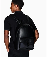 A|X Armani Exchange Men's Pebbled Faux-Leather Buckle Backpack