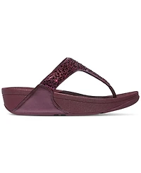 FitFlop Women's Lulu Crystal Mix Toe-Post Wedge Sandals