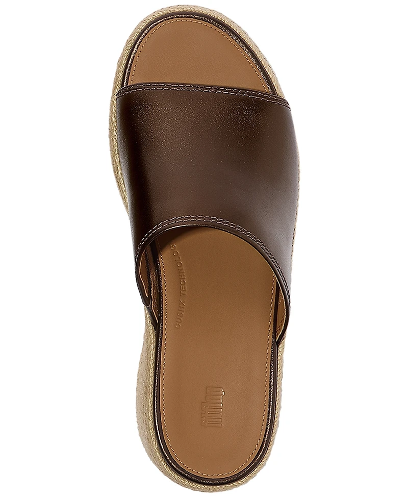 FitFlop Women's Platforms Espadrille Leather Wedge Slide Sandals