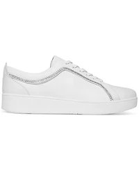 FitFlop Women's Rally Crystal-Trim Leather Sneakers